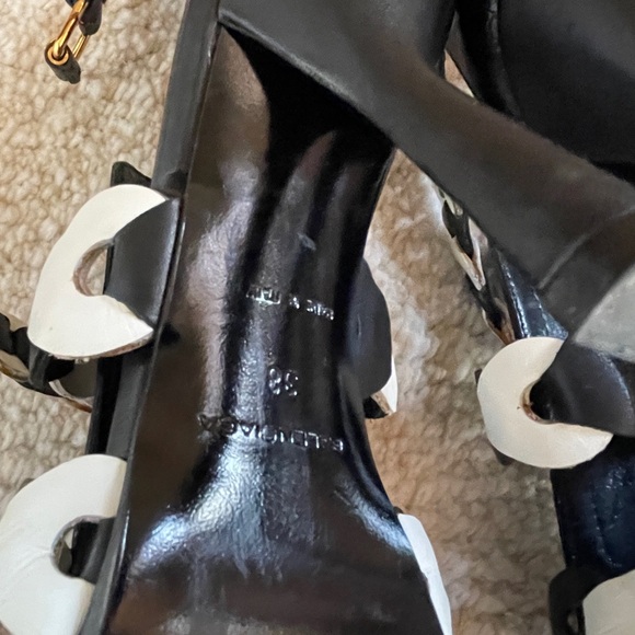 Balenciaga Black and White Gladiator Heels - Picture 6 of 8